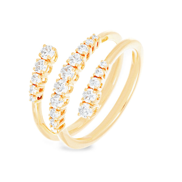 Spiral Pavé Diamond Ring