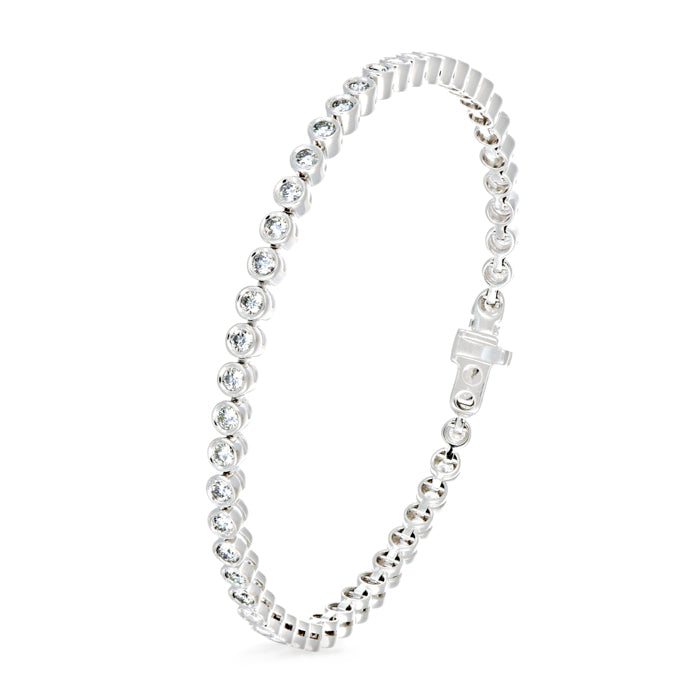 Bezel-Set Diamond Tennis Bracelet