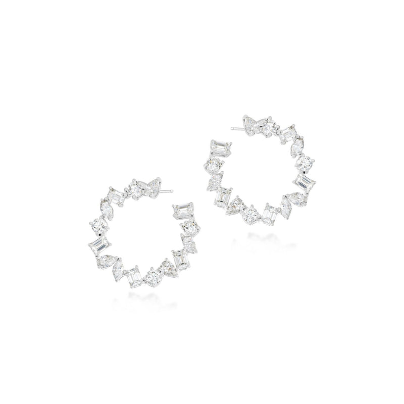 Diamond Wreath Hoop Earrings