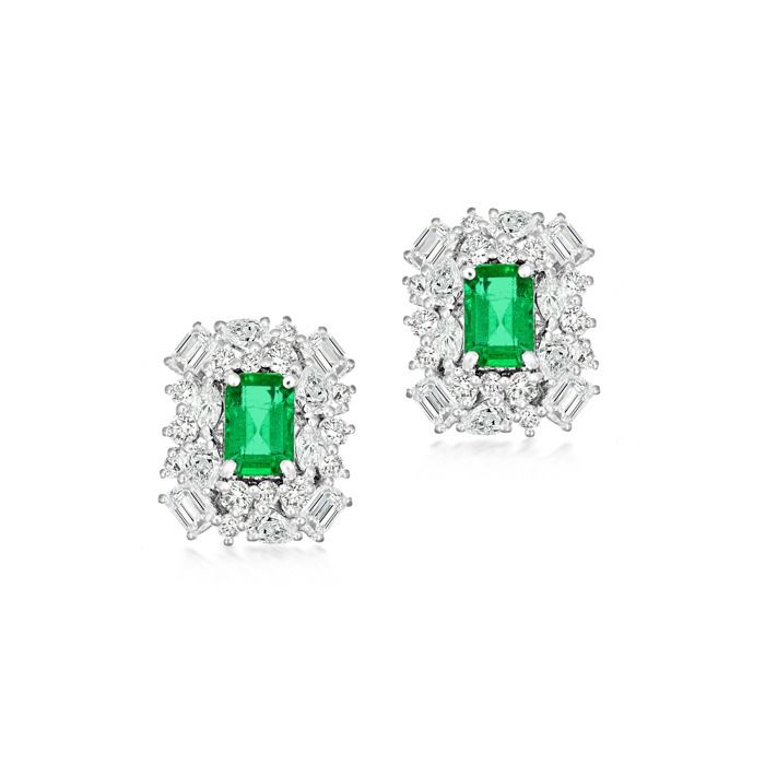 Emerald Cluster Earrings
